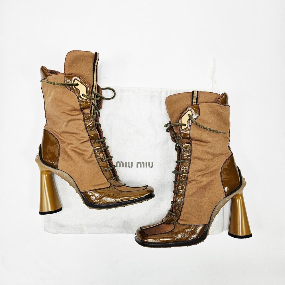 Vintage Miu Miu Boots F/W 1999 Tech Heels Bubble Sole RARE - EU 39 - Picture 3 of 15